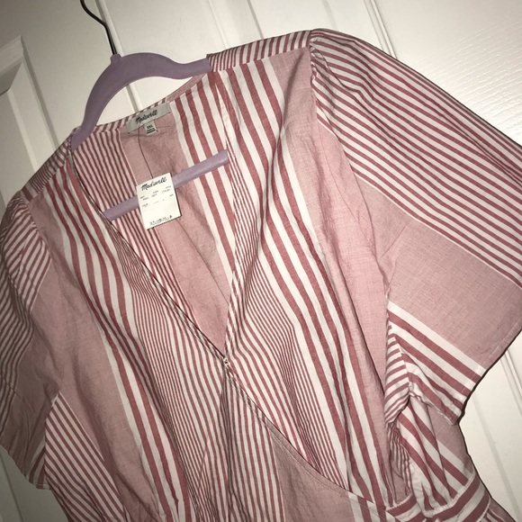 🎀HP🎀MADEWELL • stripe ruffle hem wrap top - Picture 7 of 8